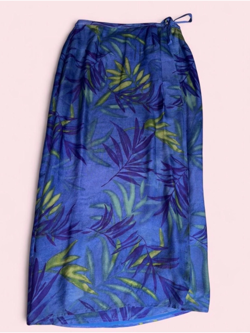 Valerie by Valerie Stevens 100% Silk Tropical Wrap Maxi Skirt